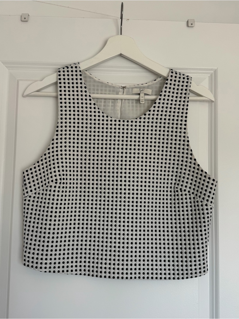 Joie Black and White Polka Dot Cropped Tank